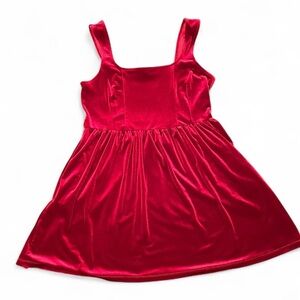 Old Navy Women’s XL Rich Red Velvet Holiday Babydoll Skater Mini Dress